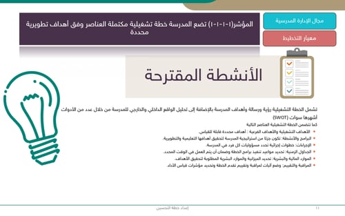 عرض تقديمي شرح إعداد خطة التحسين