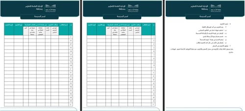 حقيبة سجلات التقويم المدرسي للموجه الطلابي - ثانوي