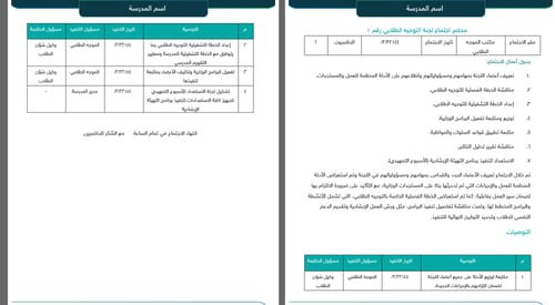 اجتماعات لجنة التوجيه الطلابي