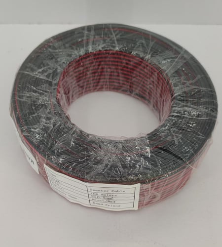 سلك 2*0.5 ملي سماعة /بطارية احمر اسود 100 متر/ لفة