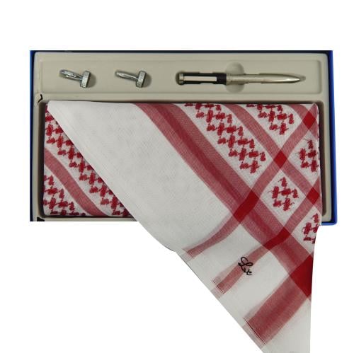 شماغ LX احمر فاخر + كبك وقلم هدية 010