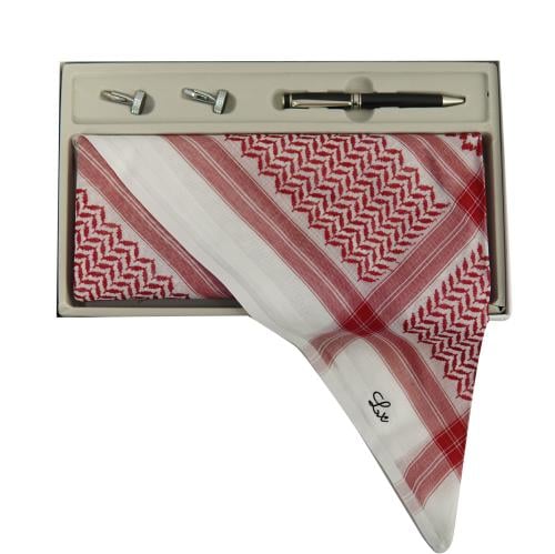 شماغ LX احمر فاخر + كبك وقلم هدية 009