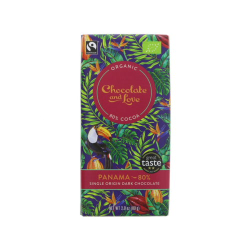 شوكولاتة بنما الغامقة ٨٠% عضوية ٨٠غ