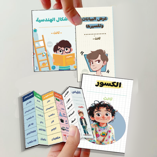 مطويات رياضيات ثالث ابتدائي الترم ثالث كاملة