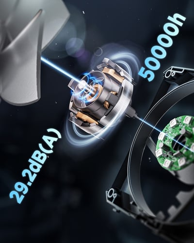 COSMIQ RGB 120mm Daisy Chain PWM Fan (3-Pack) | Bl...