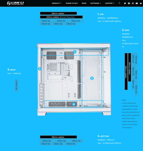 Lian Li O11D EVO RGB Mid Tower Computer Case - Whi...