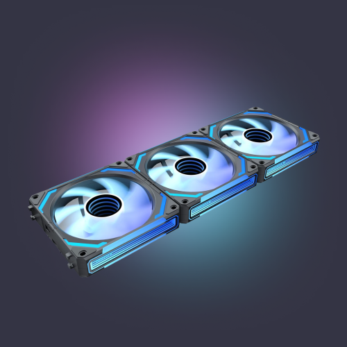 COSMIQ RGB 120mm Daisy Chain PWM Fan (3-Pack) | Bl...