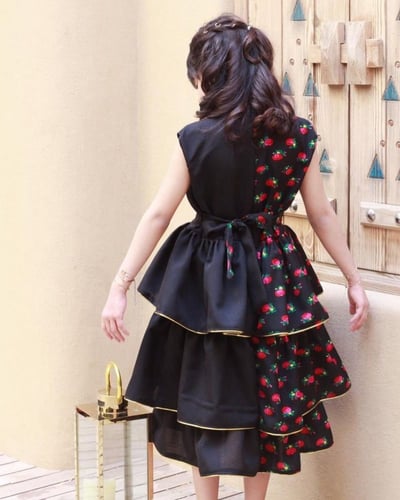 فستان شالكي اسود