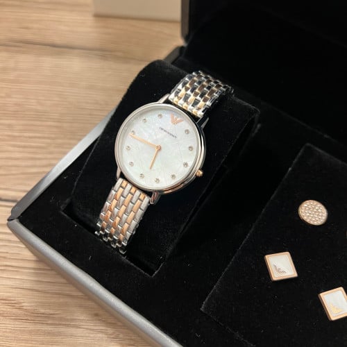 ساعة + حلق emporio armani