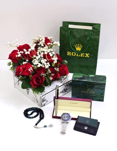 هدايا رجالية فاخرة – ساعة رولكس + قلم كارتير + بوك...