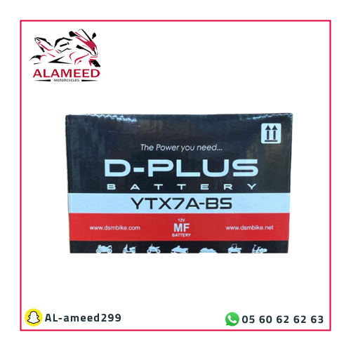 بطارية دراجة نارية D-PLUS YTX7A-BS