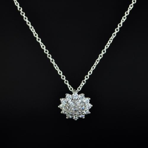 Silver pendant with white zircon, silver, from Ram...