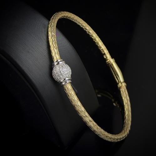 اسوارة بفصوص الزركون ذهبي من رامس