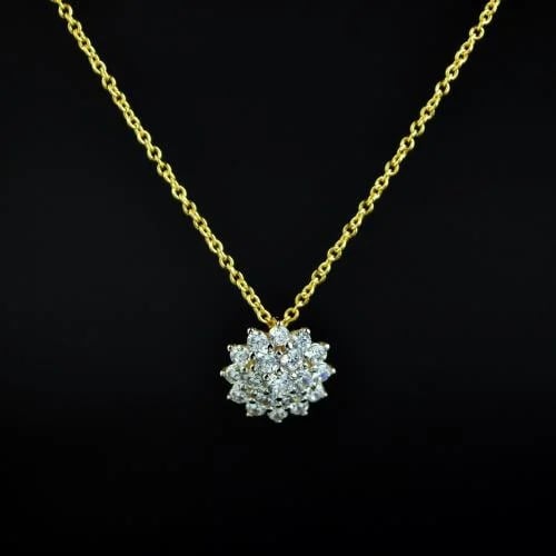 Silver pendant with white zircon, silver, from Ram...