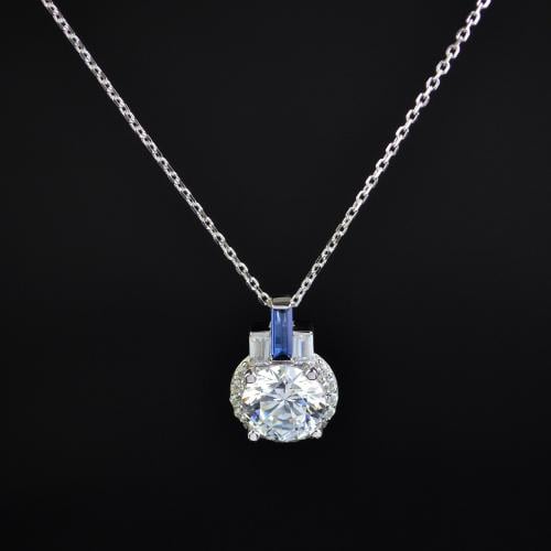 Silver pendant with white zircon, silver, from Ram...