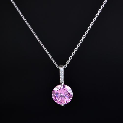 Silver pendant with pink zircon from Rams