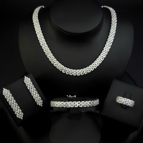 طقم فضة فاخر ٤ قطع فضي من رامس