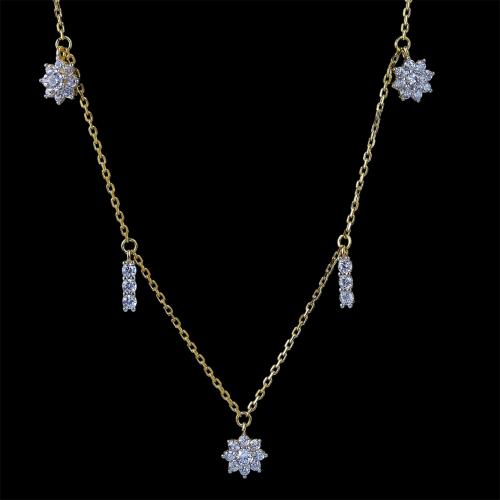 تعليقة بفصوص الزركون ذهبي من رامس