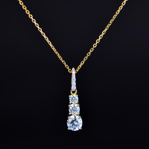 Silver pendant with white and gold zircon from Ram...