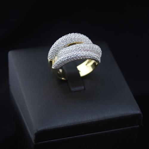 خاتم زركون ذهبي من رامس