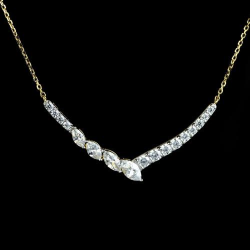 Silver pendant with zircon stones, gold-colored, f...