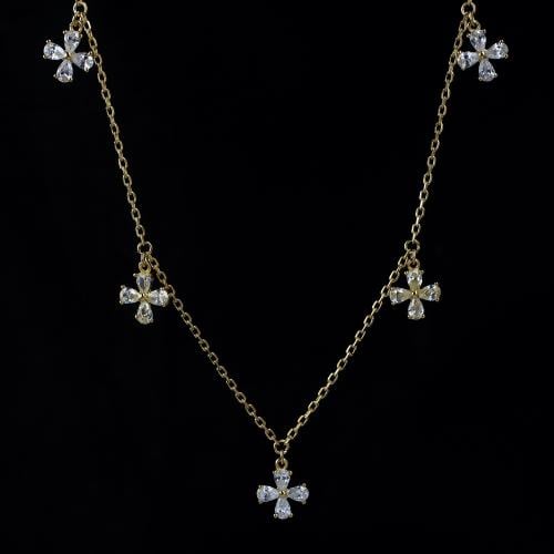 تعليقة ذهبي بزركون اصفر من رامس