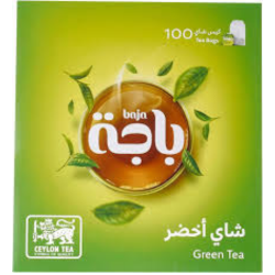 اكياس شاي اخضر من باجة، 100 كيس، 160 غرام - عبوة م...
