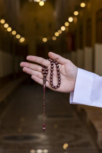 مسبحة كوك مطعم بالفضة M116