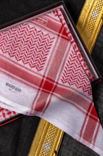 شماغ مارفيه (MARFAIH) أحمر - قطن 100%