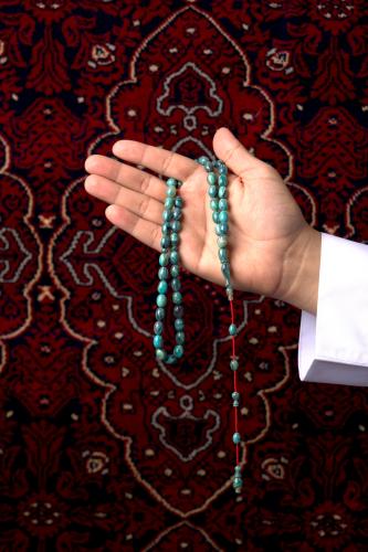 مسبحة فاتوران صب جديد تركوازي داكن معرق قصة بيض حم...