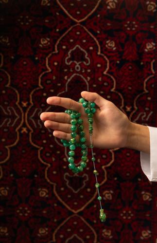 مسبحة سورينتال فاخرة أخضر معرق من حبة واحدة 58 خرزة (F516)