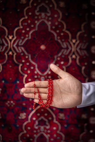 مسبحة فاتوران صب جديد أحمر شفاف قصة بيض حمام بخيط...