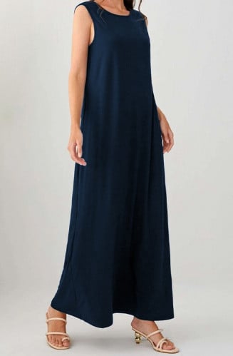 فستان عبايه لون كحلي ساده