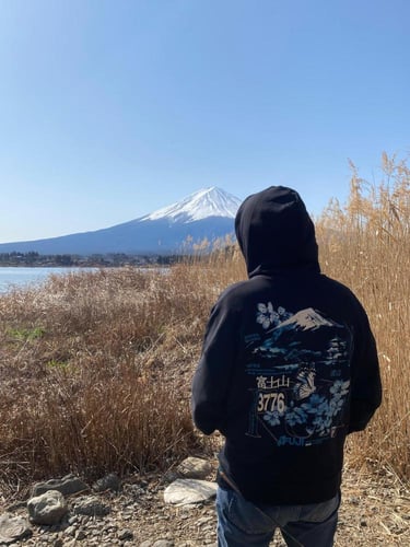 Fuji Oversized Black Hoodie