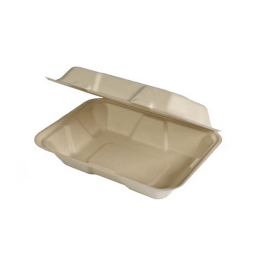 علبة طعام صحي للوجبات مع غطاء متصل من قصب السكر بأ...