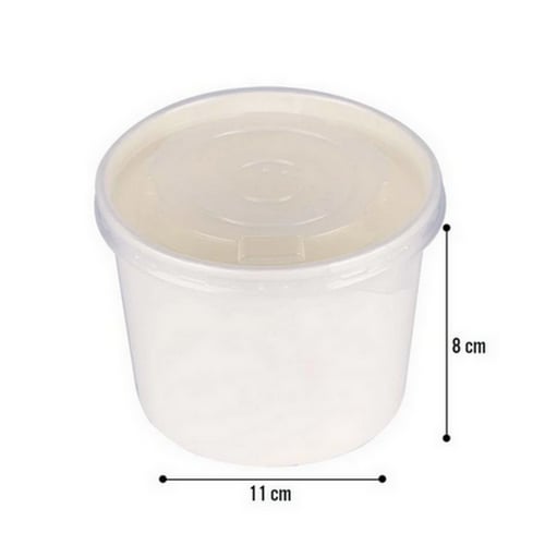 علب ورقية دائرية عميقة بغطاء بلاستيك حراري لون أبي...