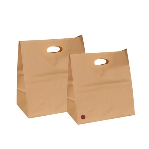 كيس ورق بحامل فتحه لون بني مقاسات متعددة