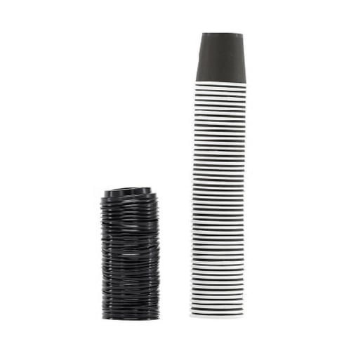 أكواب ورقية دبل طبقتين لون أسود بغطاء أسود ( 50 حب...