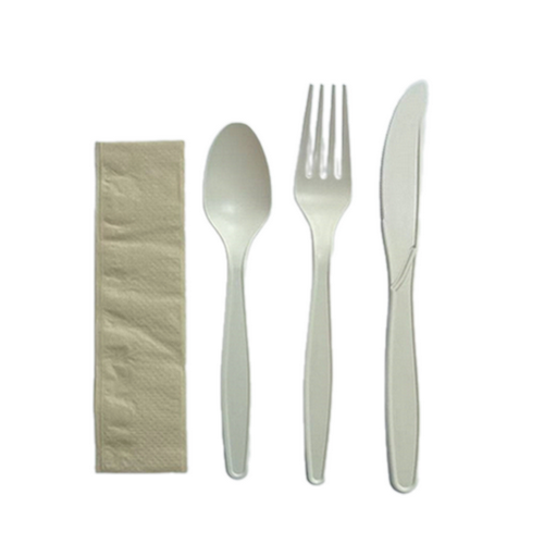 مجموعة ادوات طعام صحية من نشا الذرة ( شوكة + ملعقة...