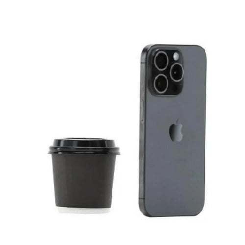 أكواب ورقية دبل طبقتين لون أسود بغطاء أسود ( 50 حب...