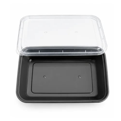 Rectangular plastic containers for microwave and r...