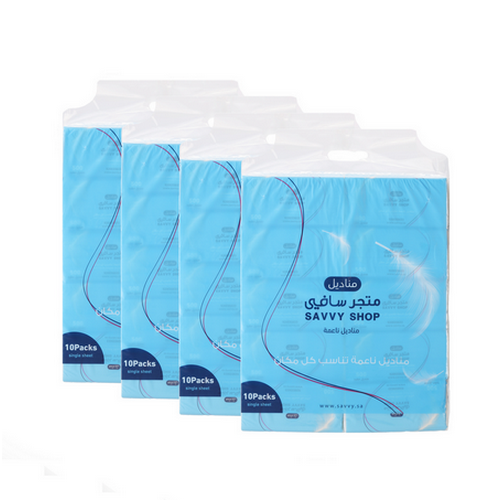 مناديل وجه سافي فائقة النعومة بعلبة بلاستيكية 500...