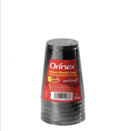 كاسات بلاستيك 10 اونص فضية اورينكس ( 6 حبة )
