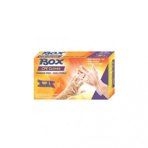 قفازات سي بي اي شفاف خالية من البودرة بوكس مقاسات...