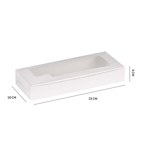 بوكس ورق ابيض مستطيل بطبقة عازلة ونافذه مقاسات متع...