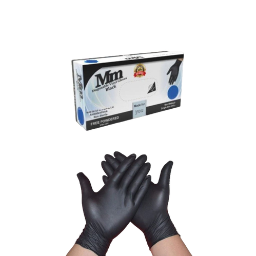 قفازات فينيل Mm لون اسود مقاسات متعددة ( 70 حبة )