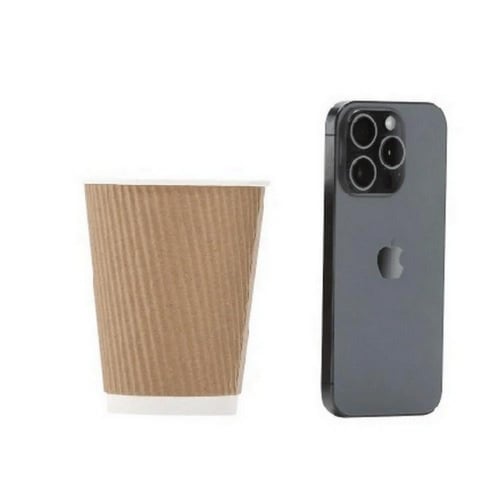 اكواب ورقية مموجة طبقتين لون بني - خيارات متعددة