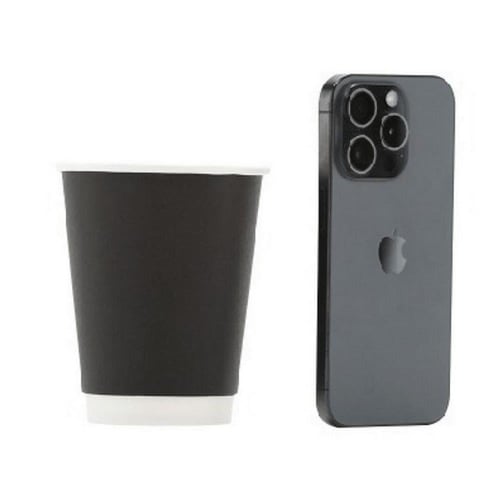 اكواب ورقية دبل طبقتين لون اسود - خيارات متعددة