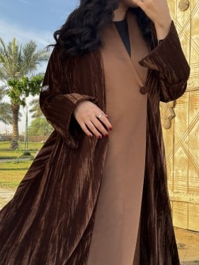 Formal velvet abaya