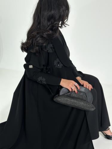 Pink abaya with royal crepe fabric